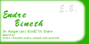 endre bineth business card